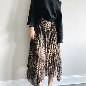 The kooples leopard asymmetrical midi skirt